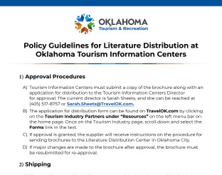 Oklahoma Tourism Information Centers - Guidelines & Materials for Literature Distribution preview